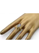 14K жълто злато Циркон Пръстен Винтидж vrc134y